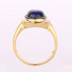 Lapis Ring 5 Carats Gold Plated Silver