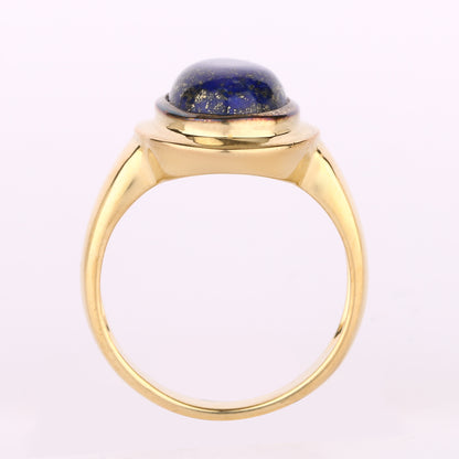 Lapis Ring 5 Carats Gold Plated Silver