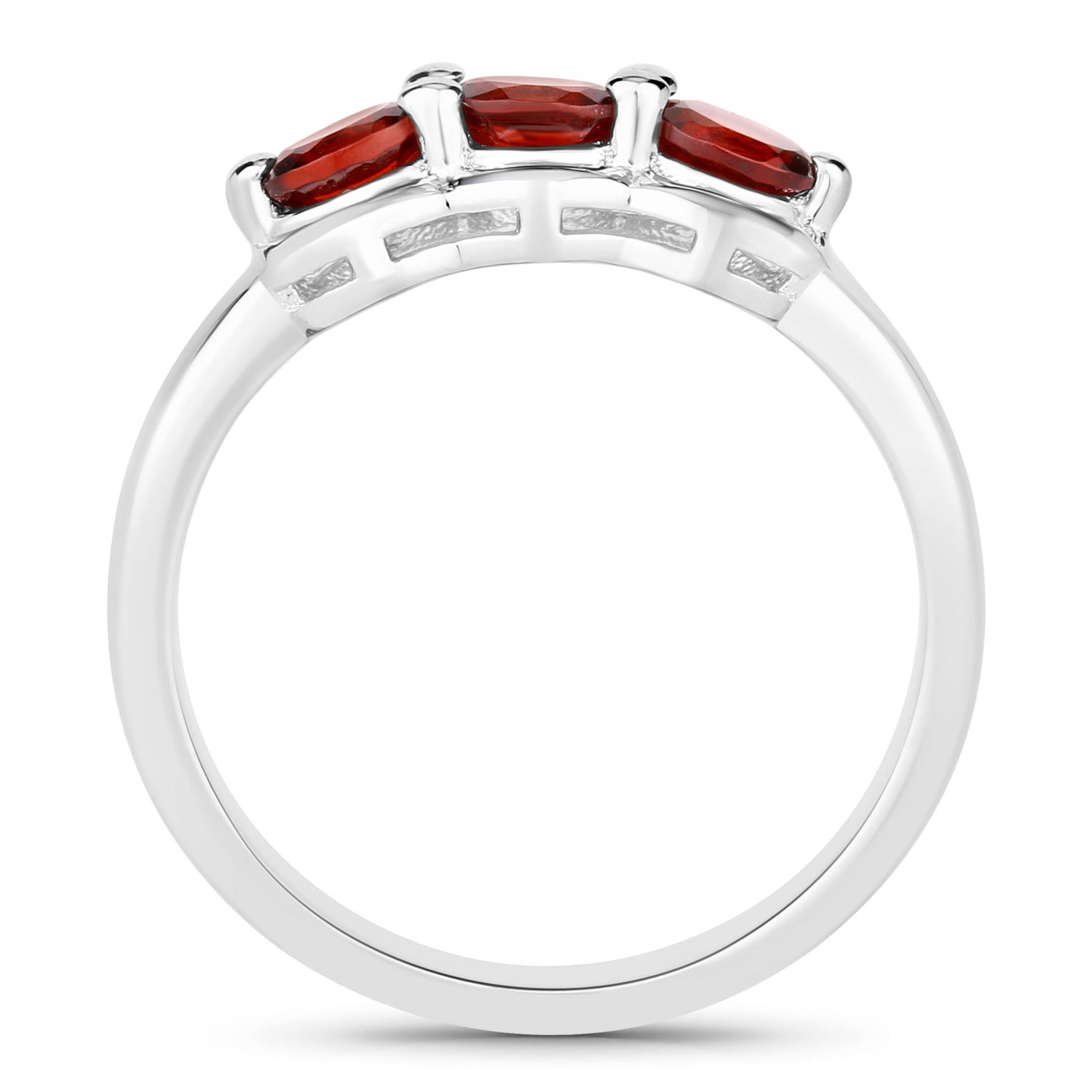 Garnet Ring 0.58 Carats Sterling Silver
