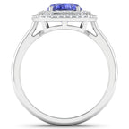 Tanzanite Ring With Diamonds 1.98 Carats 14K White Gold