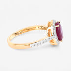 Ruby Ring With Diamonds 1.7 Carats 14K Yellow Gold