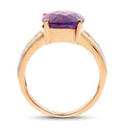 Amethyst Ring 7.56 Carats Gold Plated Silver