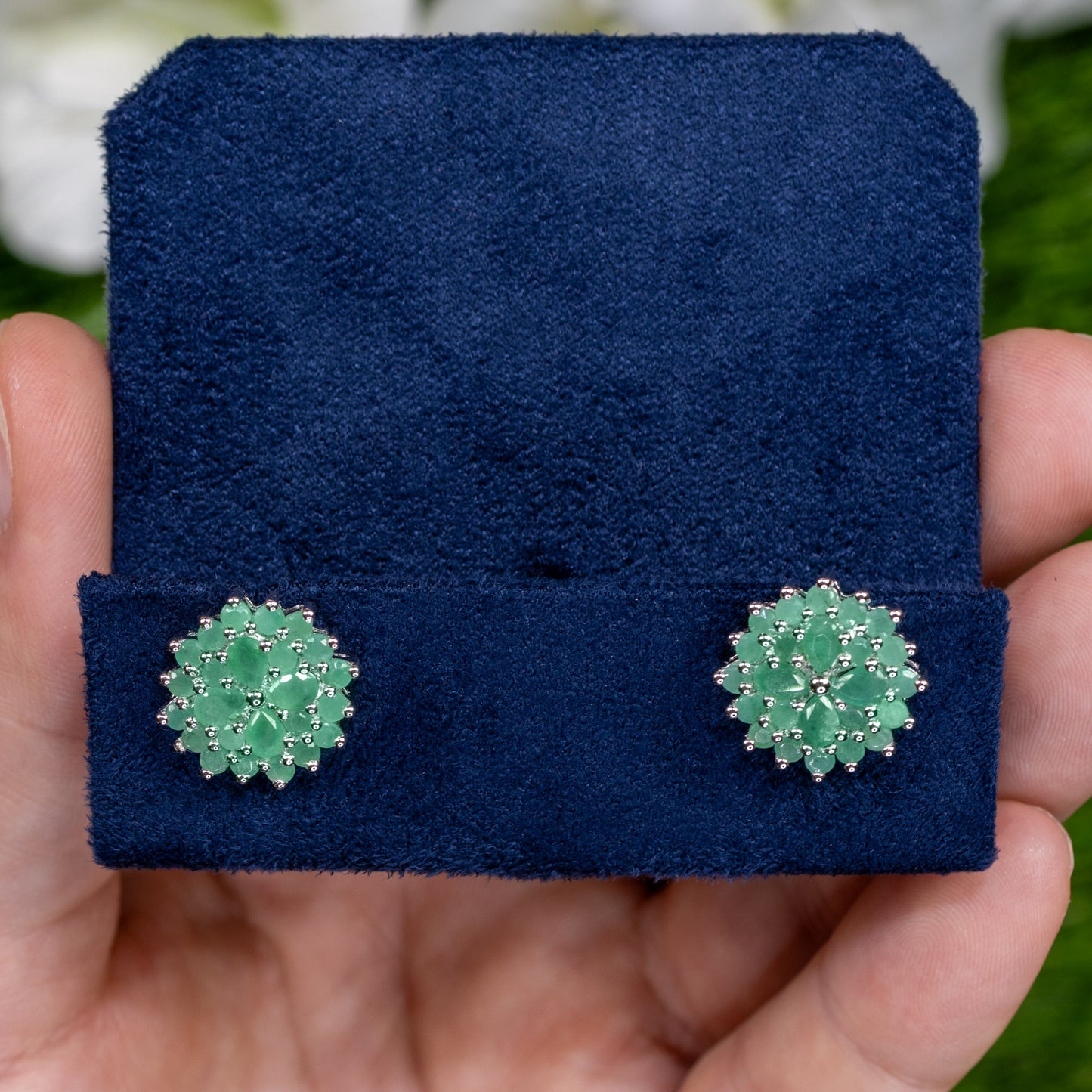 Emerald Earrings 2.3 Carats Sterling Silver
