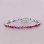 Ruby Bracelet 9.16 Carats 10K White Gold