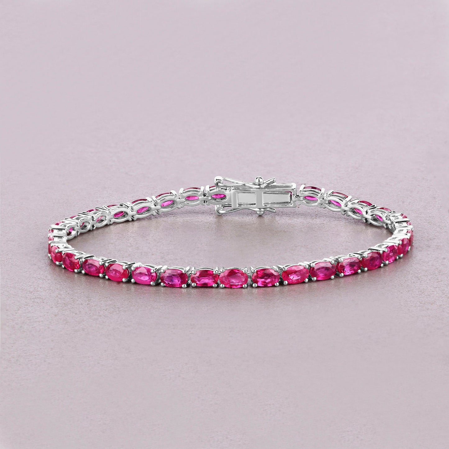 Ruby Bracelet 9.16 Carats 10K White Gold