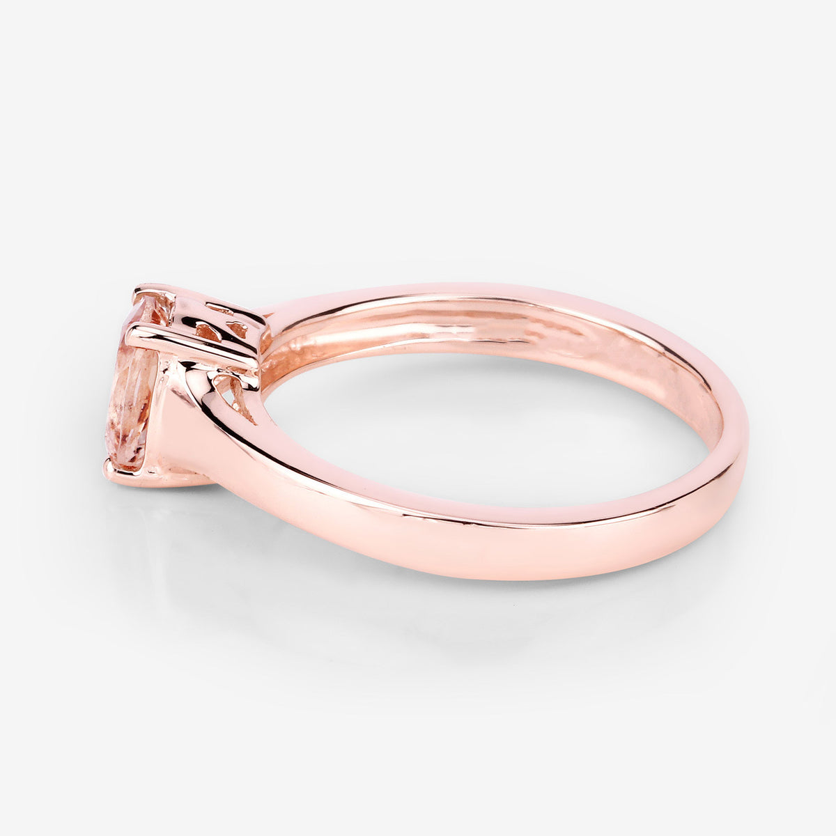 Morganite Ring 0.68 Carats Gold Plated Silver