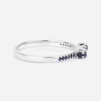 Blue Sapphire Ring 0.26 Carats 14K White Gold