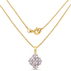 Tanzanite Flower Pendant 2.54 Carats Gold Plated Silver
