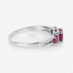 Ruby Ring With Diamonds 0.98 Carats 14K White Gold