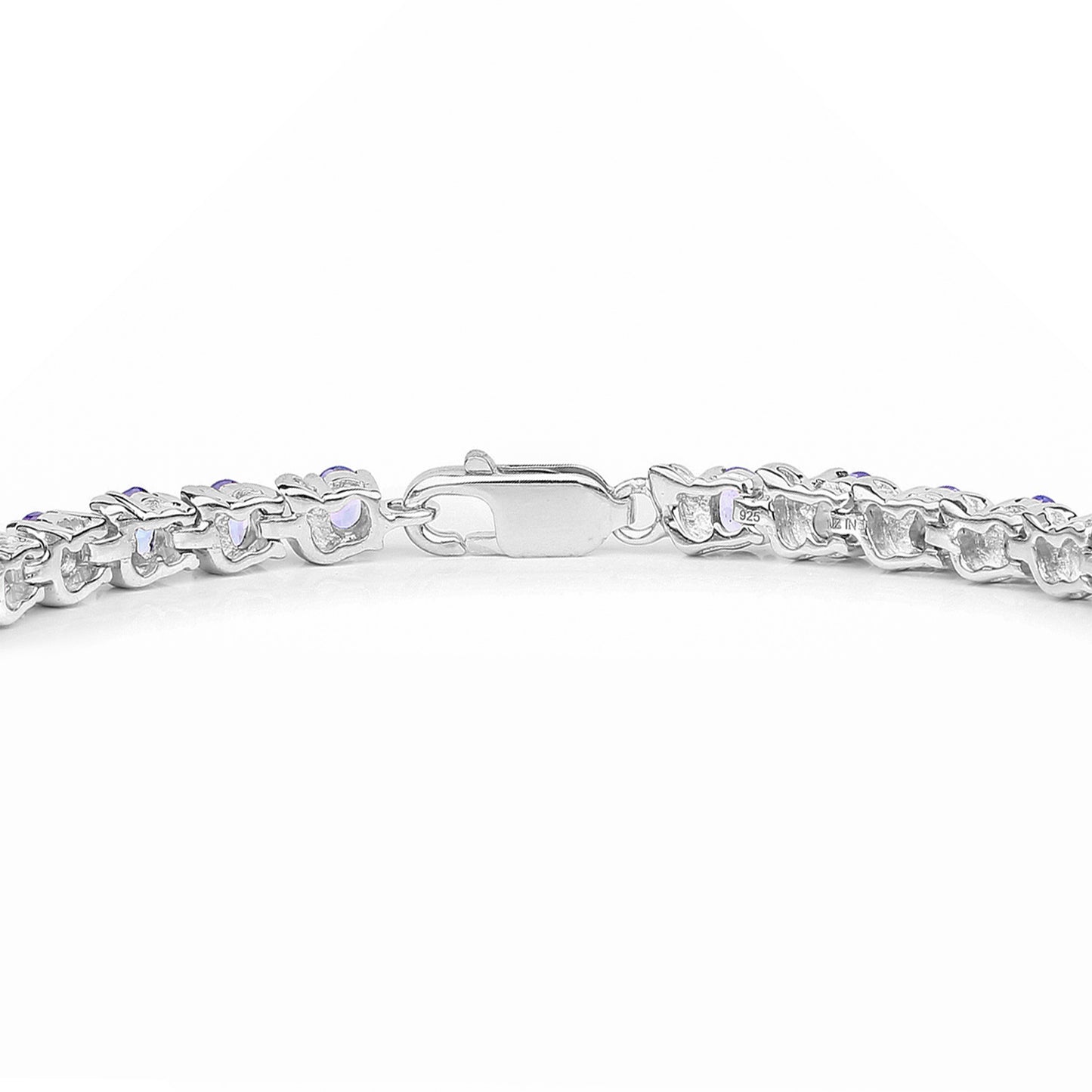 Tanzanite Tennis Bracelet 6.44 Carats Sterling Silver