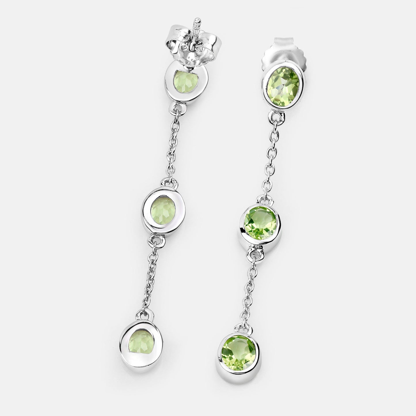 Peridot Earrings 2.08 Carats Sterling Silver