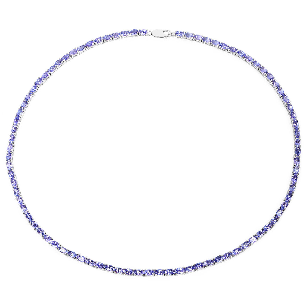 Tanzanite Necklace 21.4 Carats Sterling Silver