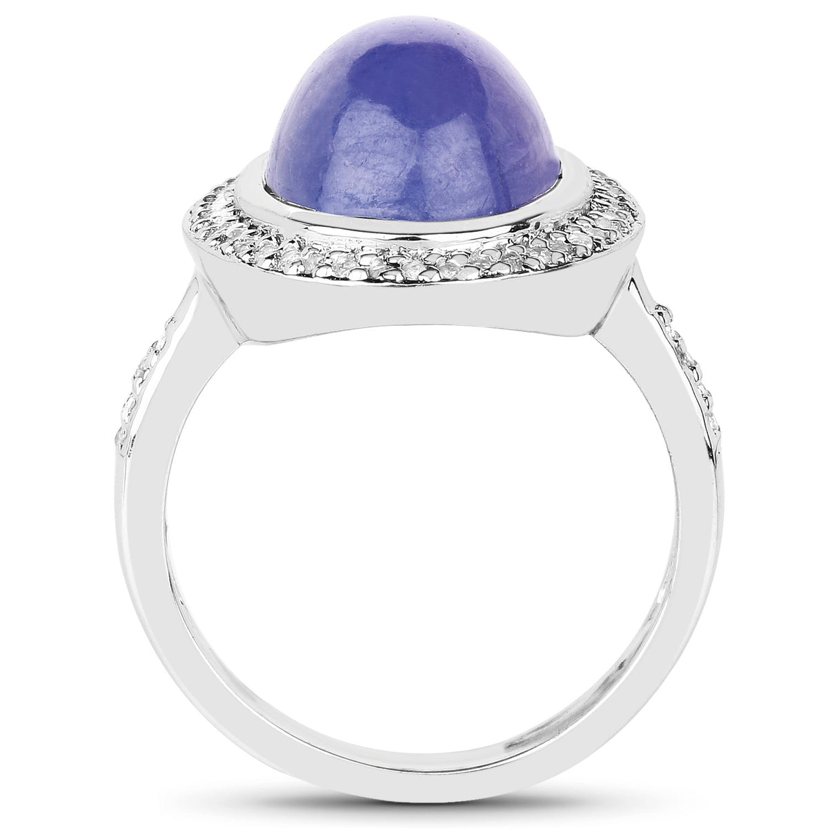 Tanzanite Ring With White Topaz 8.22 Carats Sterling Silver