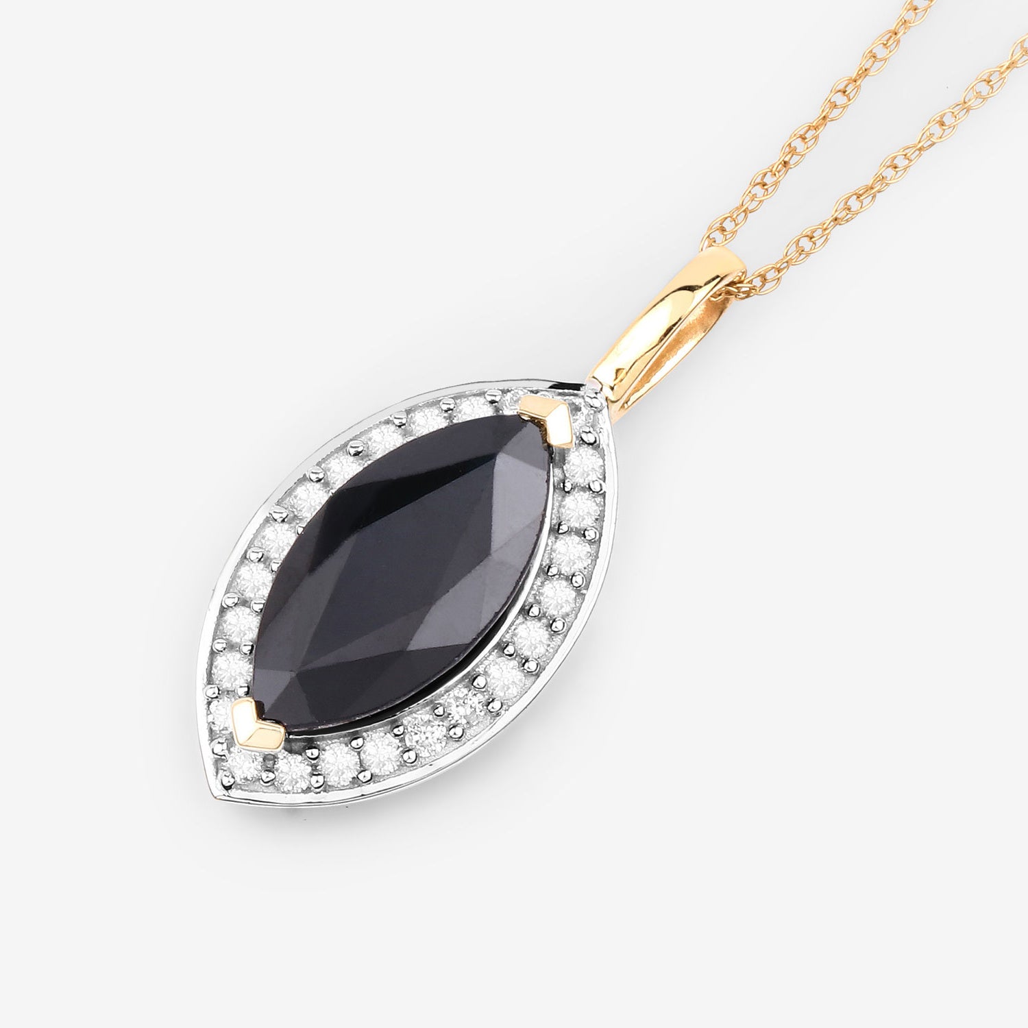 Blue Sapphire Pendant With Diamonds 2.26 Carats 10K Yellow Gold
