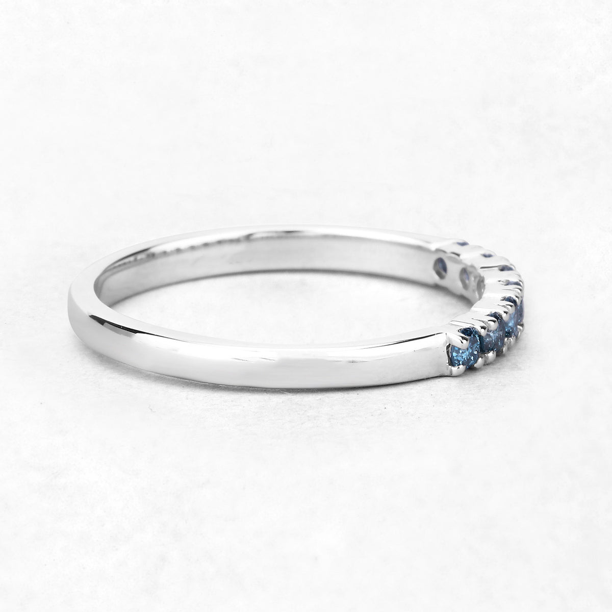 Blue Diamond Ring 0.2 Carats 14K White Gold