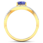 Tanzanite Ring With Diamonds 1.3 Carats 14K Yellow Gold