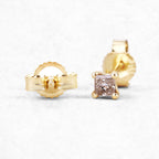 Champagne Diamond Stud Earrings 0.3 Carats 14K Yellow Gold