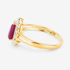 Ruby Ring With Diamonds 1.28 Carats 14K Yellow Gold