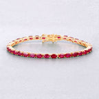 Ruby Bracelet 9.16 Carats 10K Yellow Gold