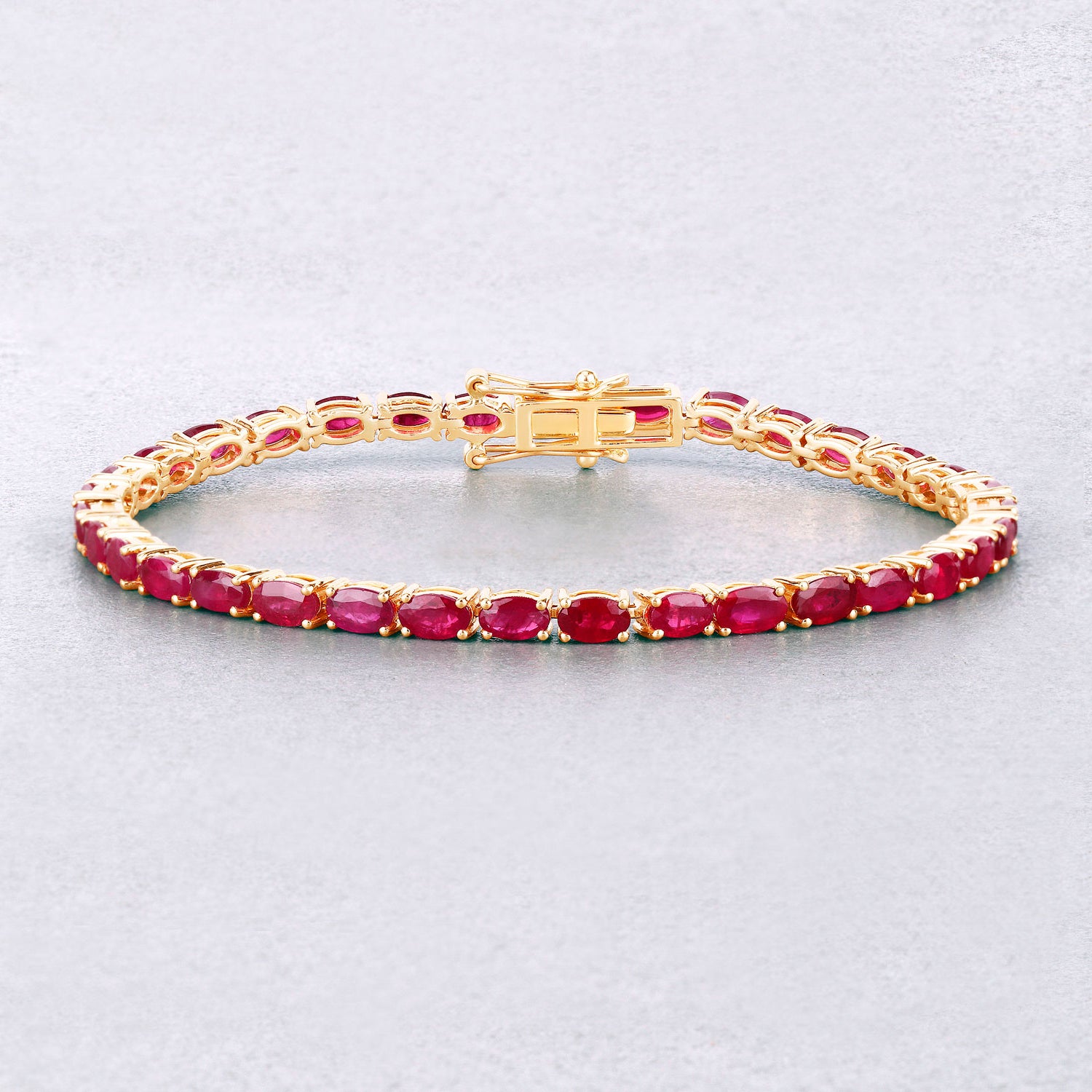 Ruby Bracelet 9.16 Carats 10K Yellow Gold
