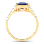 Blue Sapphire Ring With Diamonds 2.92 Carats 18K Yellow Gold