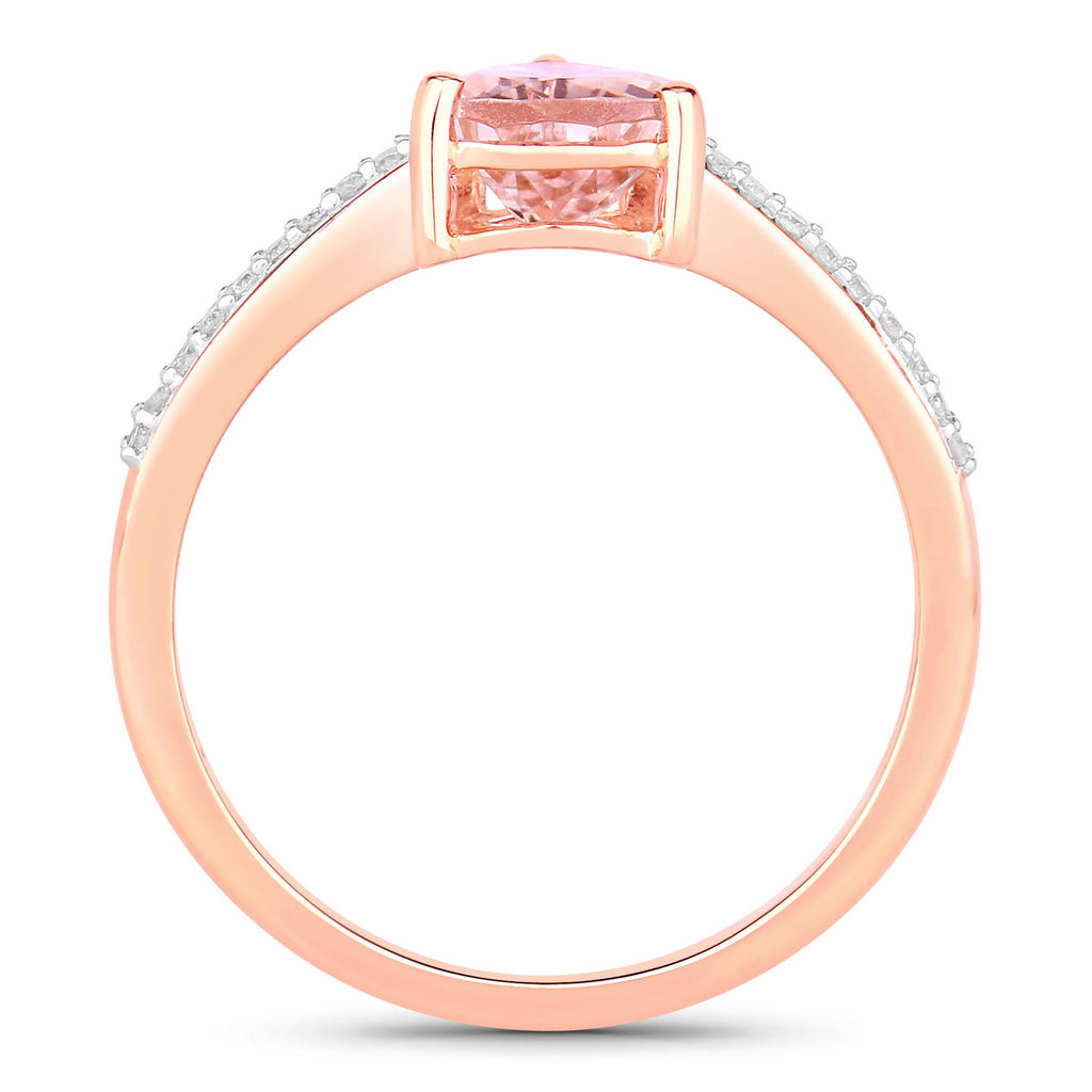 Morganite Ring With Diamonds 1.34 Carats 14K Rose Gold