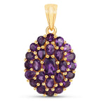 Amethyst Pendant 3.96 Carats Gold Plated Silver