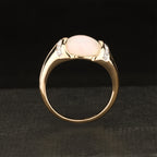 Natural Ethiopian Opal Ring With Diamonds 2.51 Carats 9K Yellow Gold