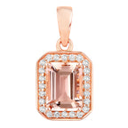 Morganite Pendant With Diamonds 1.48 Carats 14K Rose Gold