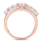 Morganite Ring With Diamonds 2.1 Carats Gold Plated Silver