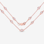 Morganite Necklace 1.6 Carats Gold Plated Silver