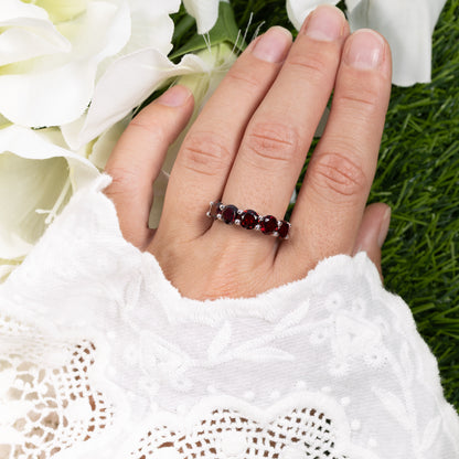 Garnet Ring 3.98 Carats Sterling Silver