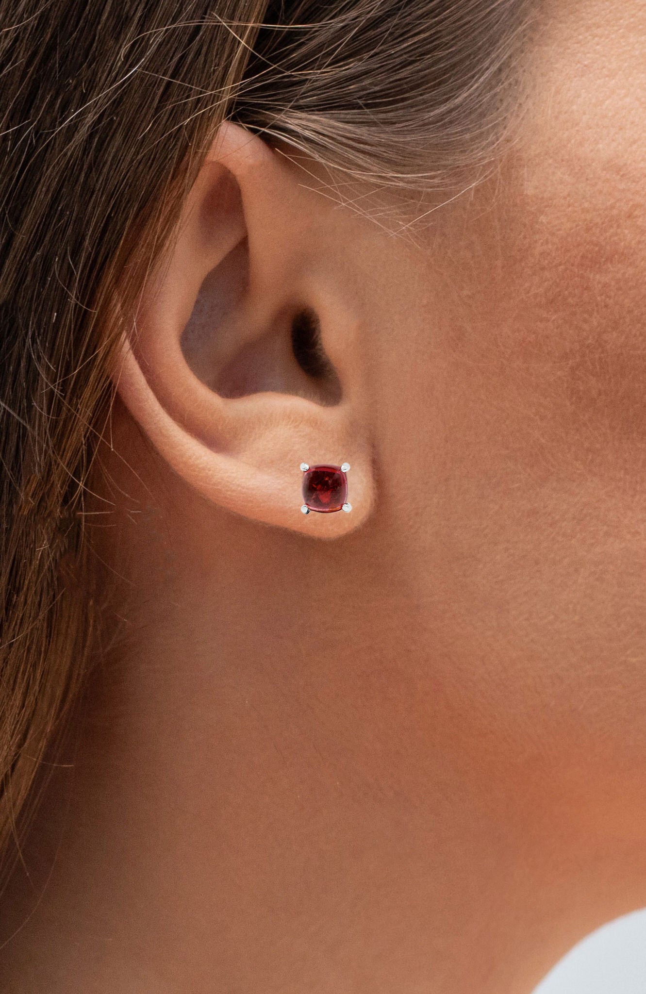 Pink Topaz Stud Earrings 2.58 Carats Sterling Silver