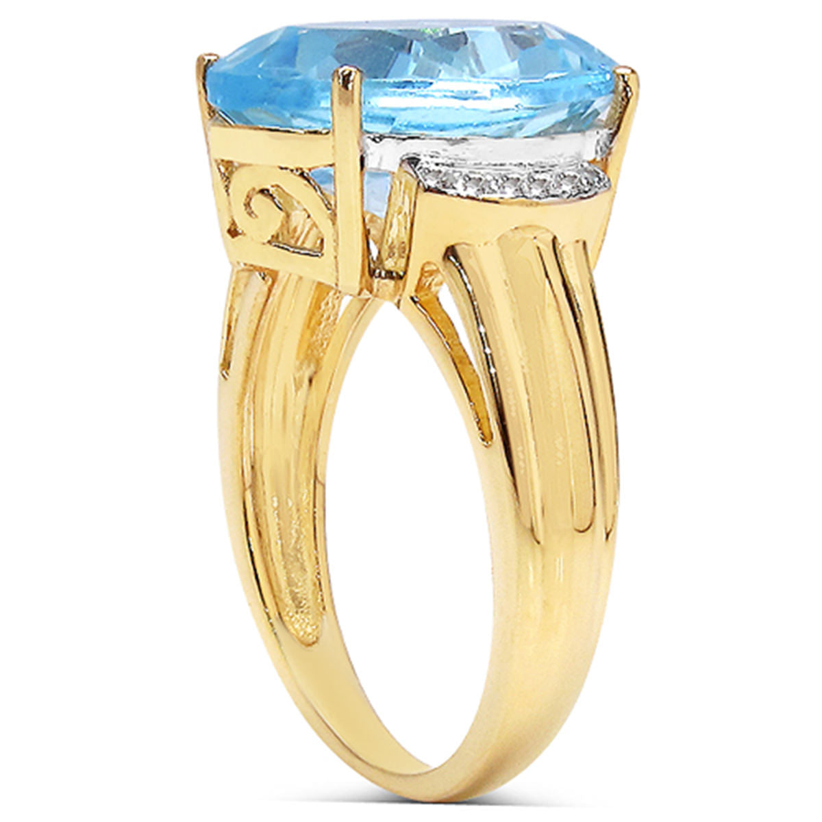 Multicolor Topaz Ring 8.32 Carats Gold Plated Silver