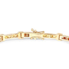 Sapphire Tennis Bracelet Orange Yellow 6.48 Carats Total 14K Yellow Gold Plated