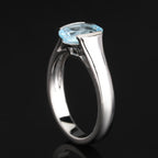 Blue Topaz Ring 2 Carats Sterling Silver
