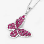 Ruby Butterfly Pendant 4.68 Carats Sterling Silver