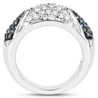 Multicolor Diamond Ring 0.92 Carats Sterling Silver