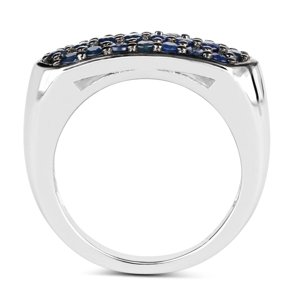Blue Sapphire Ring 0.98 Carats Sterling Silver