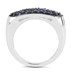 Blue Sapphire Ring 0.98 Carats Sterling Silver