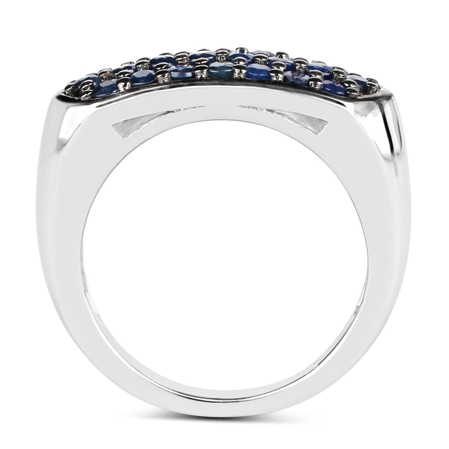 Blue Sapphire Ring 0.98 Carats Sterling Silver