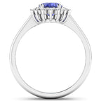 Tanzanite Ring With Diamonds 1.88 Carats 14K White Gold