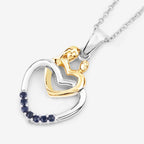 Blue Sapphire Heart Pendant 0.12 Carats Gold Plated Silver