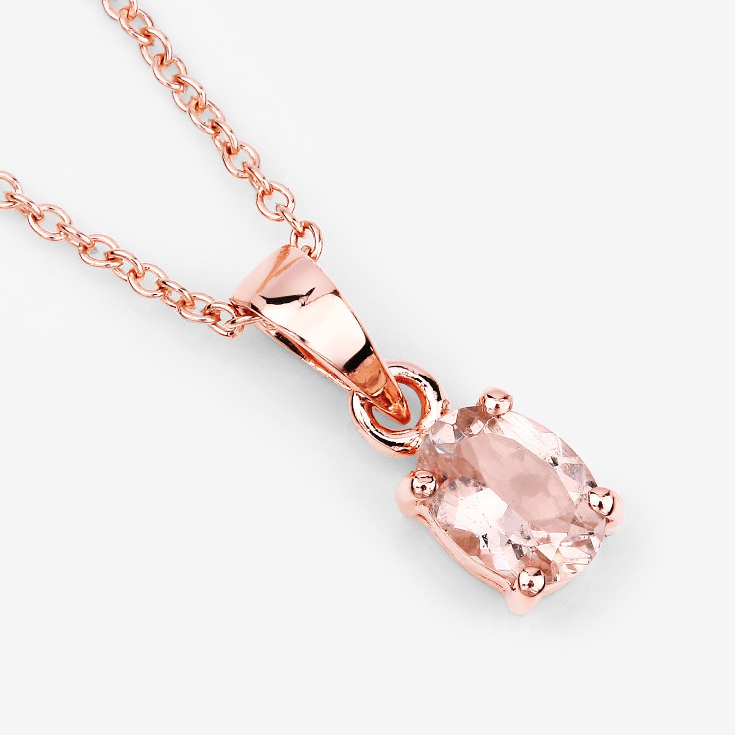 Morganite Pendant 0.68 Carats Gold Plated Silver