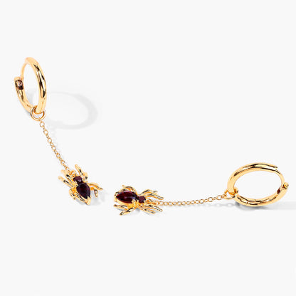 Garnet Spider Earrings 0.56 Carats Gold Plated Silver