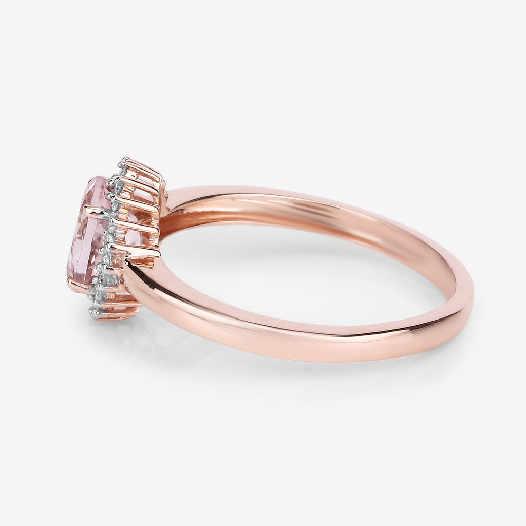 Morganite Ring With Diamonds 0.78 Carats 14K Rose Gold