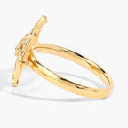 Aquamarine Spider Web Ring 0.08 Carats Gold Plated Silver