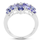 Tanzanite Ring With White Topaz 3.3 Carats Sterling Silver