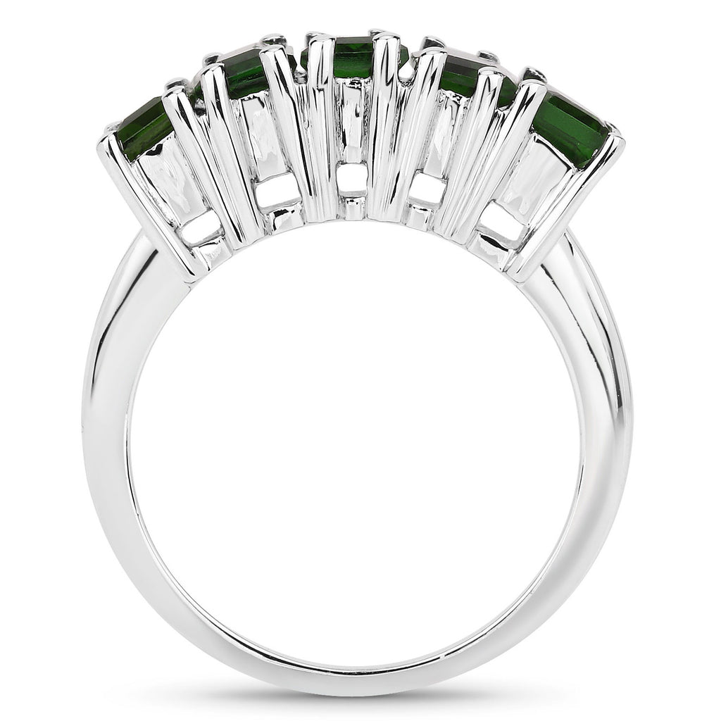 Chrome Diopside Ring 3.24 Carats Sterling Silver