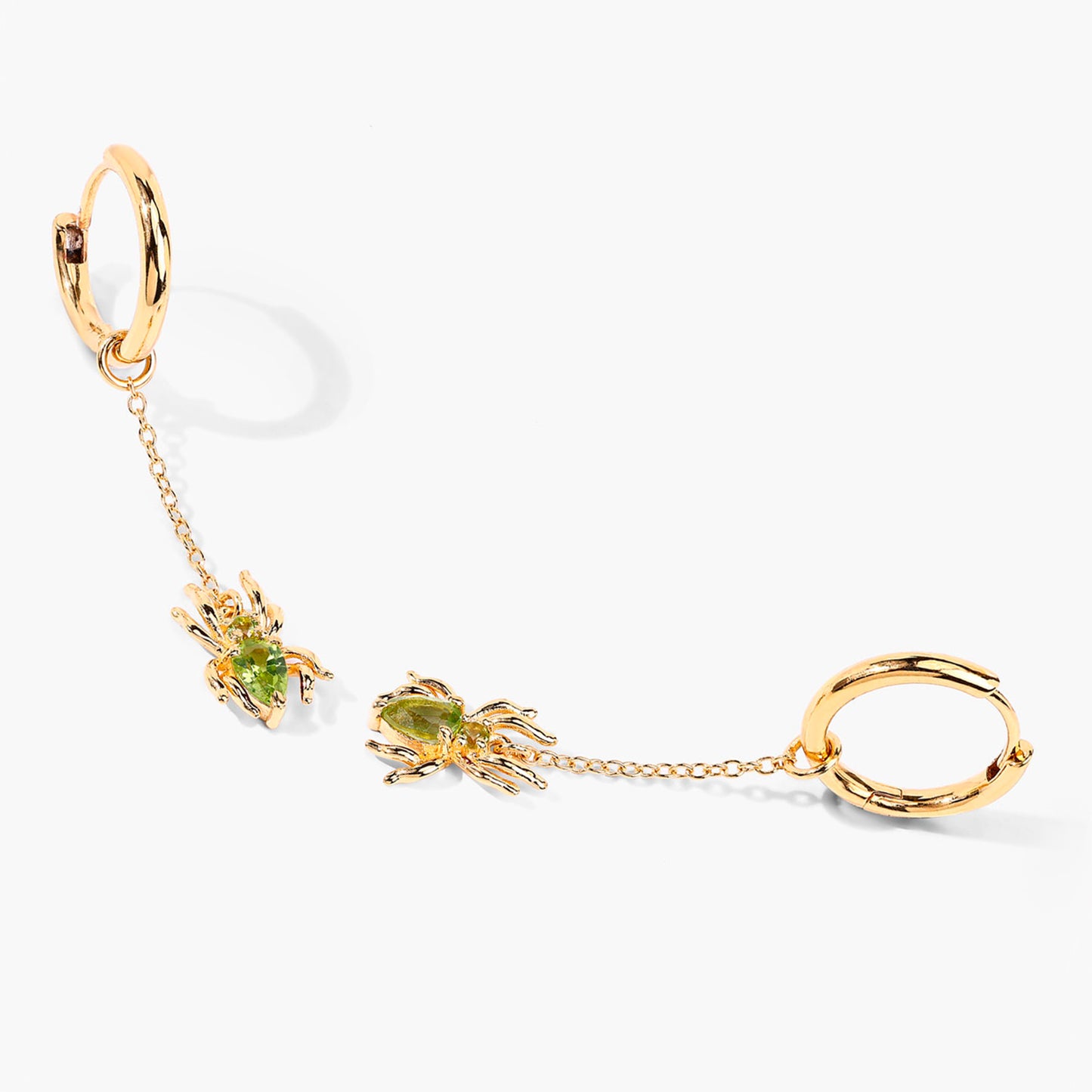 Peridot Spider Earrings 0.48 Carats Gold Plated Silver